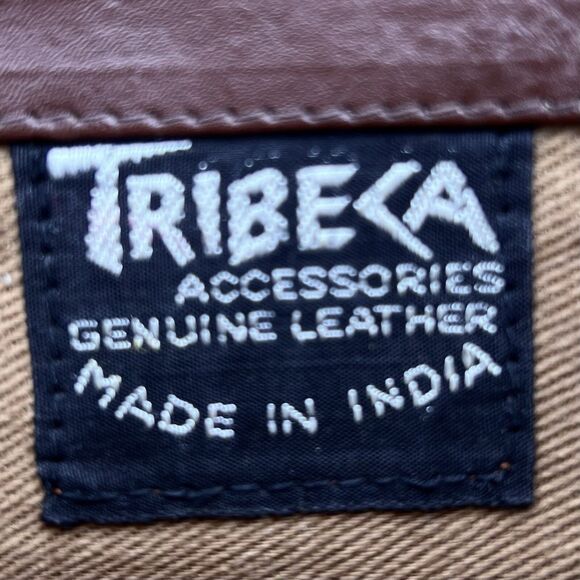 Tribeca Boho Crossbody Bag Leather Chestnut Brown Fringed Made in India - Picture 11 of 16